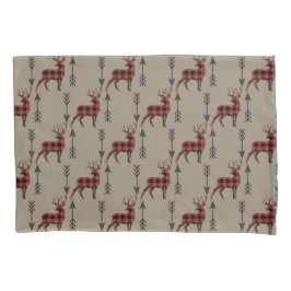 タンのバッファローの格子縞のシカ 枕カバー