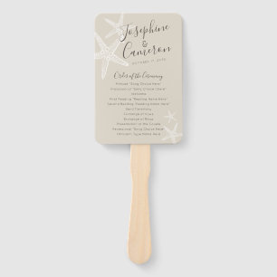 タンのヒトデのビーチ結婚式プログラムファン ハンドファン