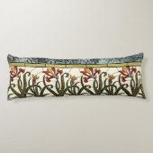 タンのボーダーが付いているステンドグラスの花 ボディピロー (裏面)