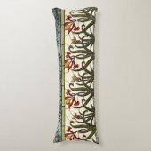 タンのボーダーが付いているステンドグラスの花 ボディピロー (正面縦)