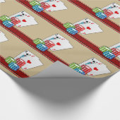 タンのラスベガスのカジノのブラックジャックのカードそして破片 ラッピングペーパー (角)