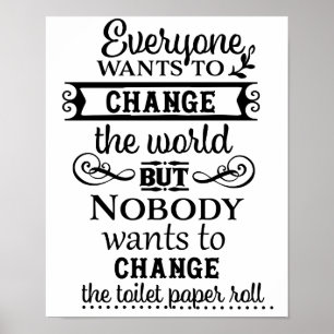 タンのリネンのようなトイレペーパーのバスルーム ポスター