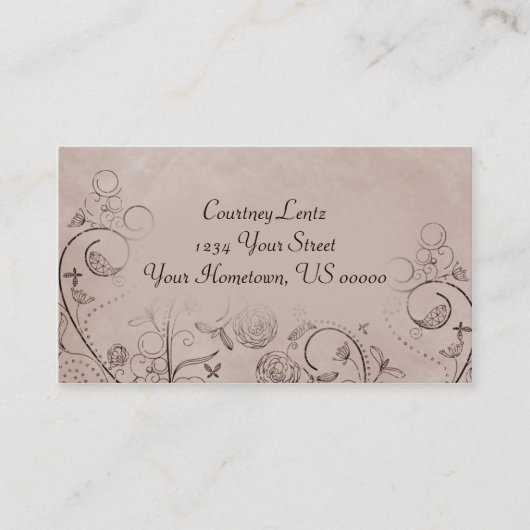 タンの動揺してな花の名刺の陰 名刺 (正面)