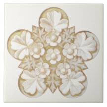 タンの旧式な建築花のタイル6x6