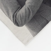 タンの灰色の正方形及びモノグラム4の写真のコラージュの結婚式 フリースブランケット (角)