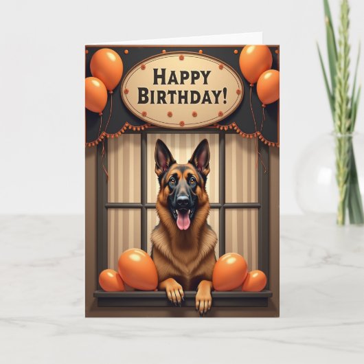 タンの犬の誕生日ジョイカード カード (正面)