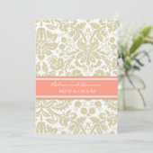 タンの珊瑚のダマスク織のリハーサルのディナー・パーティ 招待状 (スタンド正面)