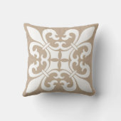 タンの白の（紋章の）フラ・ダ・リの記号 クッション (裏面)