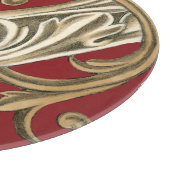 タンの群葉とのエレガントな植物のモチーフ カッティングボード (角)