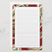 タンの群葉とのエレガントな植物のモチーフ 便箋 (正面/裏面)