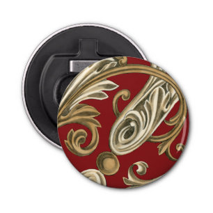 タンの群葉とのエレガントな植物のモチーフ 栓抜き