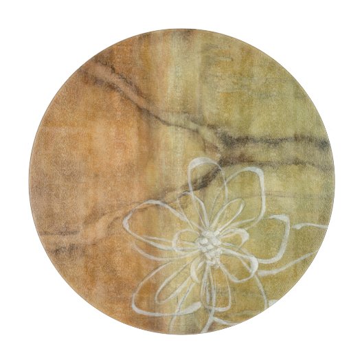 タンの背景の抽象的なシルエットの絵画 カッティングボード (正面)