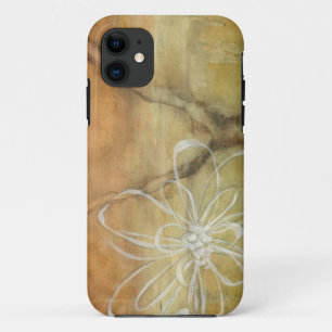 タンの背景の抽象的なシルエットの絵画 iPhone 11 ケース