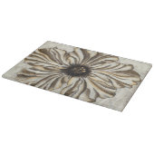 タンの背景のFlowerheadのフレスコ画 カッティングボード (角)