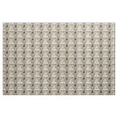 タンの背景のFlowerheadのフレスコ画 ファブリック (ヤード)