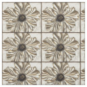 タンの背景のFlowerheadのフレスコ画 ファブリック (見本)