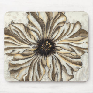 タンの背景のFlowerheadのフレスコ画 マウスパッド