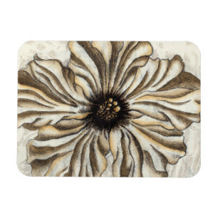 タンの背景のFlowerheadのフレスコ画 マグネット