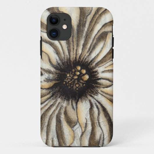 タンの背景のFlowerheadのフレスコ画 Case-Mate iPhoneケース (裏面)
