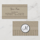 タンの花の小束はモノグラムと及び縞で飾ります 名刺 (正面/裏面)