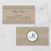 タンの花の小束はモノグラムと及び縞で飾ります 名刺 (正面/裏面)