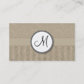 タンの花の小束はモノグラムと及び縞で飾ります 名刺 (裏面)