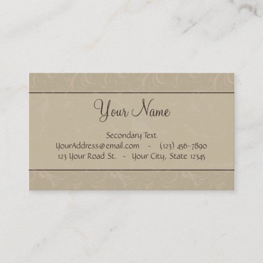 タンの花の小束はモノグラムと及び縞で飾ります 名刺 (正面)