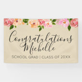 タンの花の素朴な卒業生のパーティーの旗 横断幕 (横)