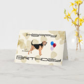 タンの葉のブラッドハウンド カード (黄色い花)