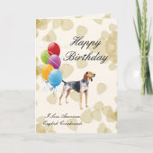 タンの葉を持つアメリカ英語のCoonhound カード (正面)