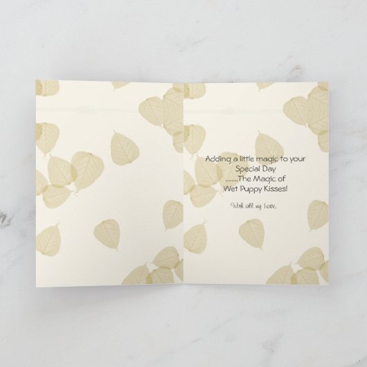 タンの葉を持つアメリカ英語のCoonhound カード (内部)