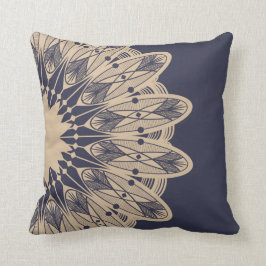 タンの複雑なレースの曼荼羅 クッション