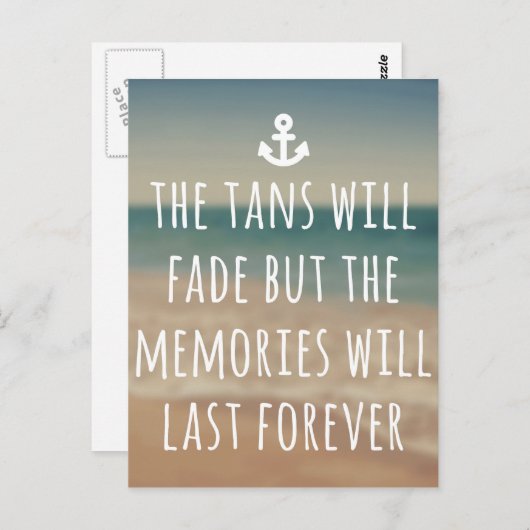 タンは消えるが思い出は永遠に続く トラベル名言 ポストカード (正面/裏面)