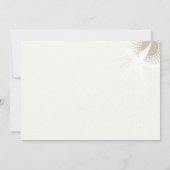 タンアイボリーティール(緑がかった色)モダンビーチ結婚式 招待状 (裏面)