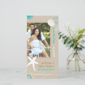 タンアクアホワイトビーチフォトウェディング日付を保存 セーブザデート (スタンド正面)