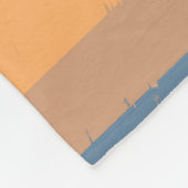 タンアプリコットオレンジダスティブルーフレックストライプス フリースブランケット (角)