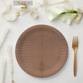 タンアリゲータテクスチャプリント ペーパープレート