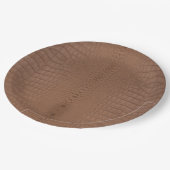 タンアリゲータテクスチャプリント ペーパープレート (アングル)