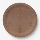 タンアリゲータテクスチャプリント ペーパープレート (正面)