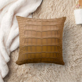 タンアリゲーターパターンホームデコール クッション (ブランケット)