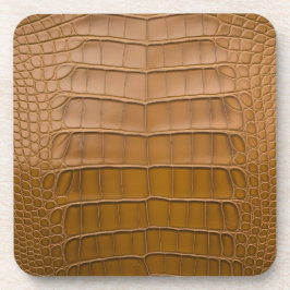 タンアリゲーターパターンホームデコール コースター