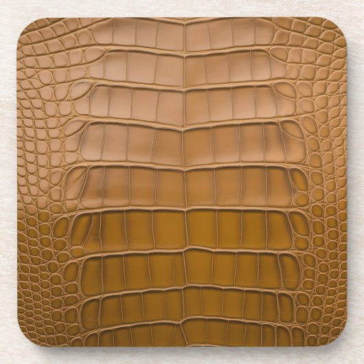 タンアリゲーターパターンホームデコール コースター (正面)