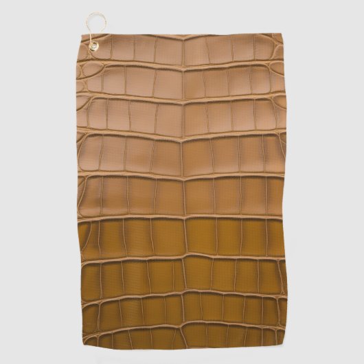 タンアリゲーターパターンホームデコール ゴルフタオル (正面)