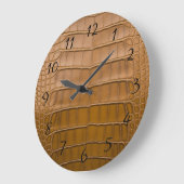 タンアリゲーターパターンホームデコール ラージ壁時計 (傾斜)