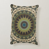 タンアンドグリーン抽象芸術 アクセントクッション (裏面(縦))