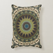 タンアンドグリーン抽象芸術 アクセントクッション (正面(垂直))