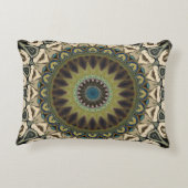 タンアンドグリーン抽象芸術 アクセントクッション (裏面)