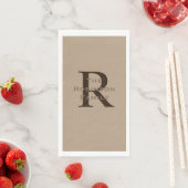 タンアンドブラウンネームモノグラムの紙ゲストタオル (インサイチュ)