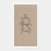 タンアンドブラウンネームモノグラム紙ゲストタオル (正面)