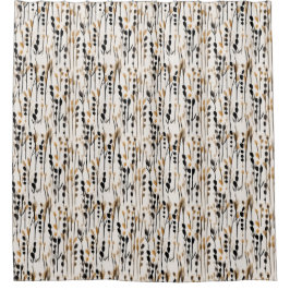 タンアンドブラック抽象芸術草原 シャワーカーテン